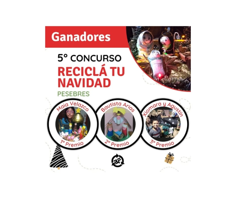 Recibieron sus premios los ganadores del concurso de Pesebre “Reciclá tu Navidad”